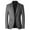 Grey, variant on New Fashion Mens Jacket Mens Autumn And Winter Trend Solid Color Brushed Suit Collar Single Two Buttons Slim Fit Round Hem Pocket Small Suit Casual Jacket