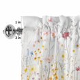 thumbnail image 2 of Valances for Windows Watercolor Country Flowers Leaves Rod Pocket Short Curtain for Bathroom Living Room Bedroom Yellow Red Daisy 1 Panel 54x18in, 2 of 9