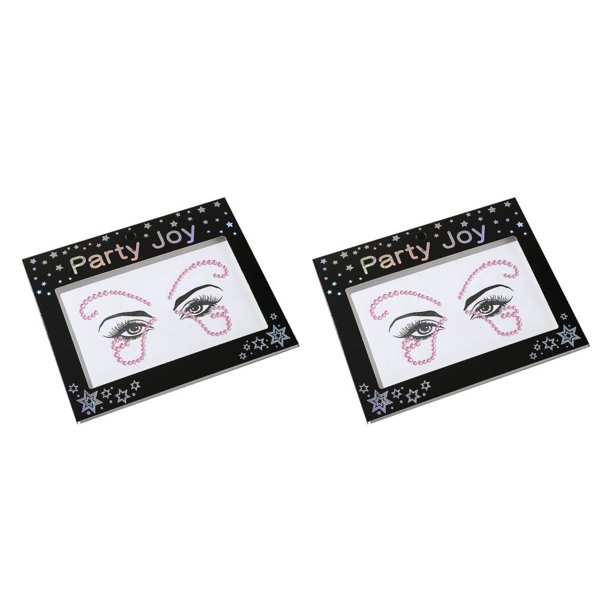 Jumpingount Ojo frente gemas joyas pegatinas de diamantes de imitación elegante brillo cara maquillaje DIY manicura para mujeres fiesta HF-107 HF-107 Rosa 2Conjunto