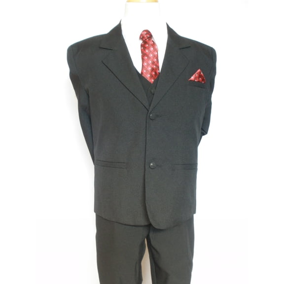 New Infant Boy Formal Party Tuxedo Wedding Vest Suit Size 0:12 M,1:18M Black