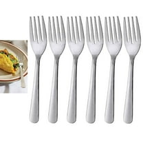 6 Salad Forks Stainless Steel 18/0 Utensils Mirror Polished Silverware Flatware