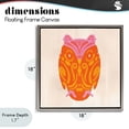 thumbnail image 4 of Stupell Industries Eclectic Vibrant Folk Owl Motif Gray Floating Frame Canvas Art, 18 x 18, by The Paper Curator, 4 of 8