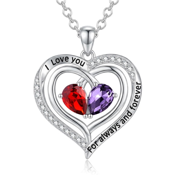 Birthday Gifts for Wife Mom Grandma Her Sterling Silver Heart Necklaces Pendant Jewelry