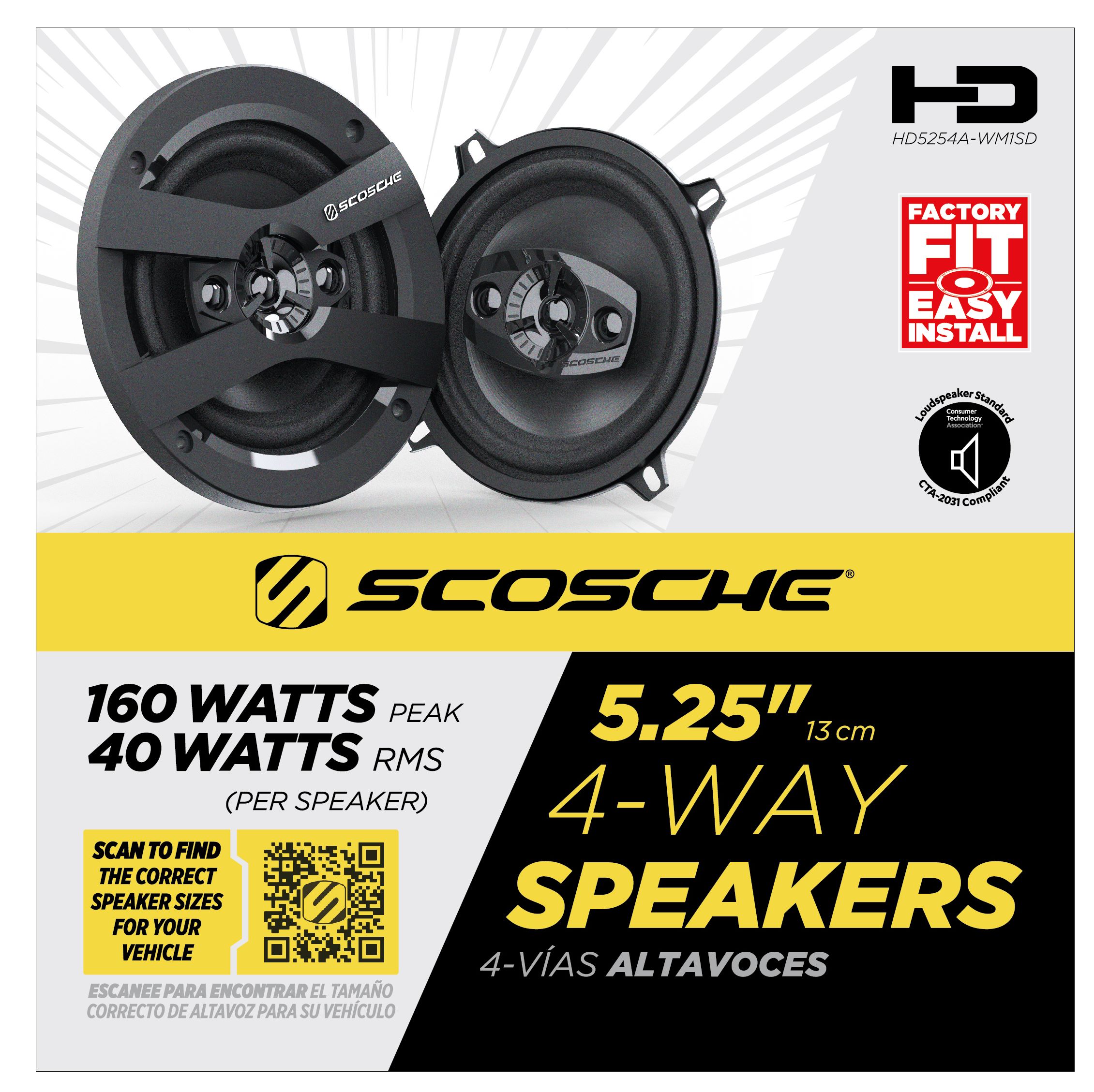 Scosche 5.25" 4-Way Car Audio Speaker Pair - 160W photo 5