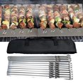 thumbnail image 4 of Paquete de 12 brochetas de acero inoxidable, brochetas para asar, brochetas de carne, adecuadas para barbacoas caseras, picnics y banquetes de hotel, 4 of 5