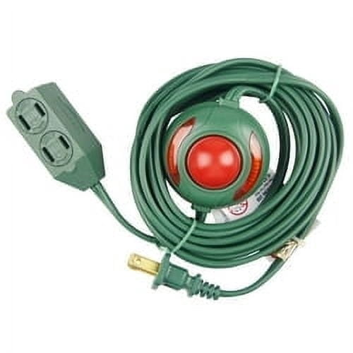 Indoor 3-Outlet Lighted Foot Switch, Green, 9', by Holiday Time