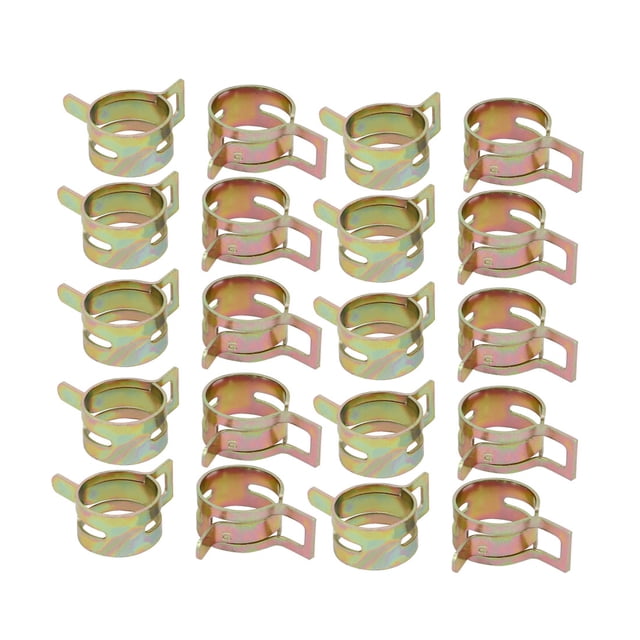 Unique Bargains 20 Pcs 16mm Collier de Ressorts pour Tuyau de Carburant Ton Bronze