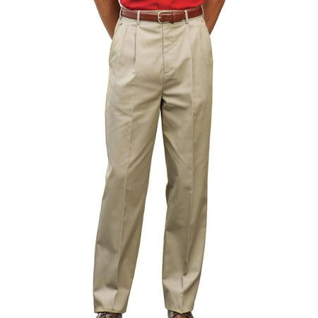 Edwards Garment Men's Pleated Front Chino Button Closure Utility Pant