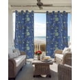 thumbnail image 4 of Vintage Flower Bird Butterfly Herb Blackout Curtains for Bedroom Living Room, Country Garden Blue Green 45 In Long Thermal Insulated Room Darkening Drapes Grommet Window Treatments, 42 x 45 In, 4 of 9