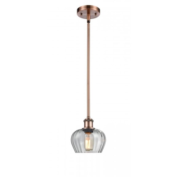 Innovations 516-1S-AC-G92-L-LED Large Fenton 1 Light Pendant part of the Ballston Collection, Antique Copper