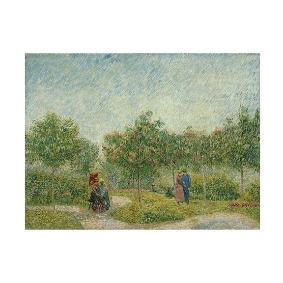 Van Gogh 'Garden In Montmarte With Lovers' Canvas Art