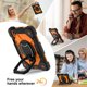 thumbnail image 3 of Funda Resistente a Prueba de Golpes para iPad A16 11 / iPad A16 10, Funda Protectora de Silicona + Capa de PC con Soporte Giratorio de 360° y Asa Cuadrada con Correa para el Hombro, Naranja, para iPa, 3 of 7