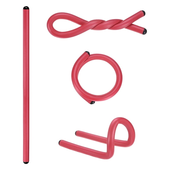 4-Pack Twist Rubber Ties, 17-Inch EVA Foam Reusable Bendable Rubber Twist Ties for Bundling Cords/Wires/Cables [Red]