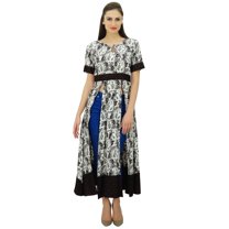Bimba Women Designer Long Front Slits Kurti Dress Indian Clothing Rayon Tunic Top