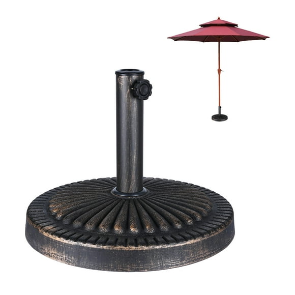 18" Heavy Duty Patio Umbrella Base Stand with Adjustable Hole for Outdoor Beach Garden, Fits Poles 1.49in to 1.9in Diameter