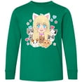 thumbnail image 3 of Inktastic Neko Anime Girl with Kittens Long Sleeve Youth T-Shirt, 3 of 5
