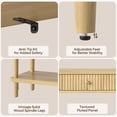 thumbnail image 5 of Bestier Fluted Console Table, 55 Inch Entryway Table with Storage Drawers, Modern Wood Console Tables for Entryway, Narrow Sofa Table with Shelf for Living Room Hallway, Entry Table, Natural Oak, 5 of 10