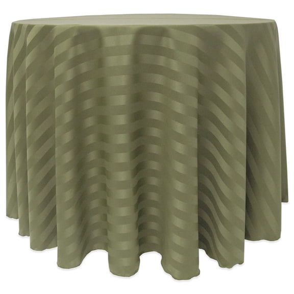 Ultimate Textile (2 Pack) Satin-Stripe 84-Inch Round Tablecloth - for Wedding and Catering, Hotel or Home Dining use, Army Green