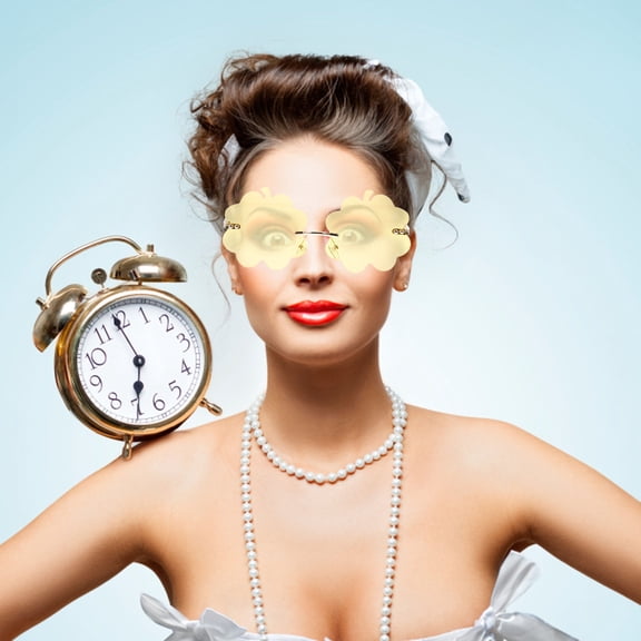 Worgeous  Rimless Sunglasses Trendy Frameless Eyeglasses Banquet Yellow