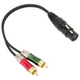 thumbnail image 4 of Cable de conexión divisor en Y, conector de cable de audio estéreo XLR hembra de 3 pines Cable XLR hembra a RCA macho compacto y liviano, 4 of 8