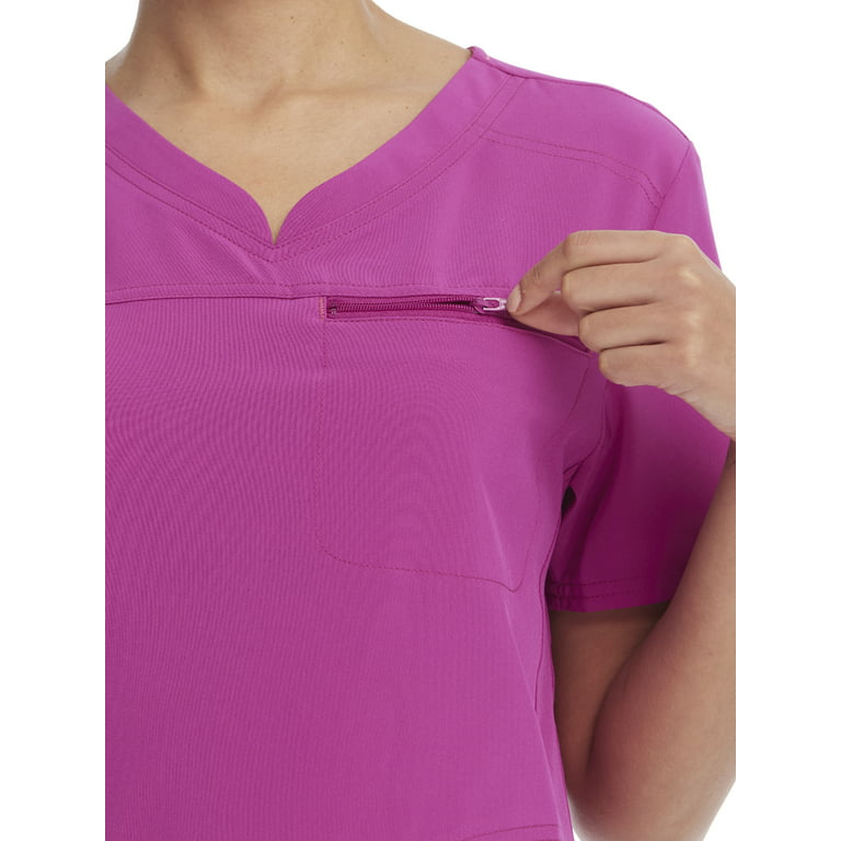 Scrubstar Women's Active Stretch Ethical Fabric V-Neck Seasonal Solid  Tuck-In Scrub Top