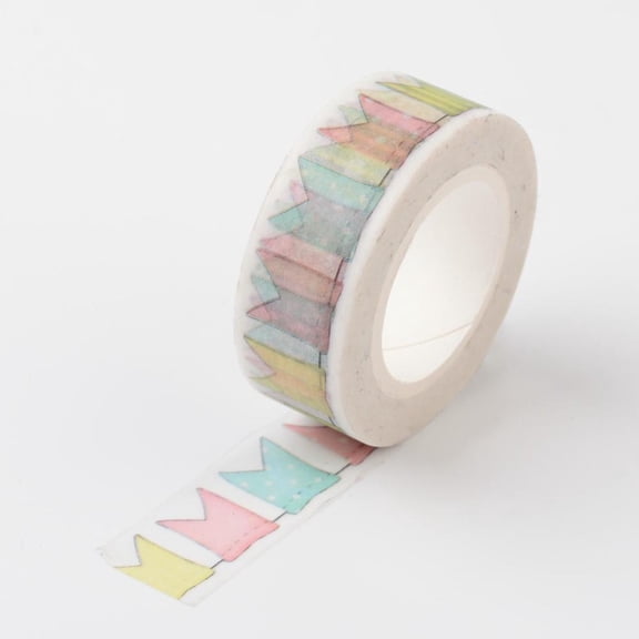 1 roll DIY Arrow Pattern Scrapbook Decorative Paper Tapes Adhesive Tapes Colorful 15mm 10m/roll