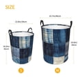 thumbnail image 3 of Fotbe Indigo Patchwork Quilt Pattern Laundry Basket with Handles, Waterproof Large Laundry Hamper, Wash Bag for Corner Dorm, Rolling Laundry Basket with Handles-Medium, 3 of 6