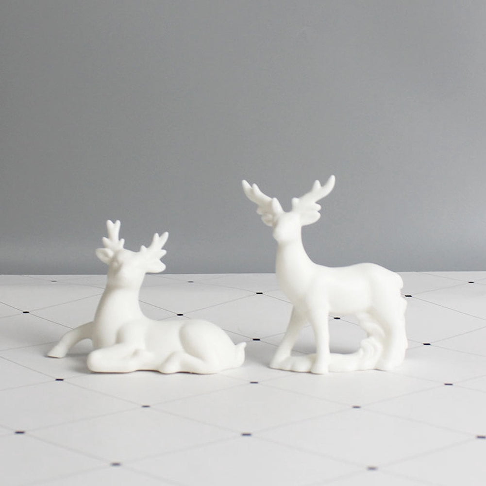 Esaierr Ceramic Crane Figurine Chinese Animal Statue Lucky Bird Figurine Home Decor Jade White Crafts Crane Ceramics Home Decoration