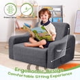 thumbnail image 2 of Babyeap 3-in-1 Kids Sofa,Toddler Sofa Bed Fold Out,Comfy Kids Couch,Convertible Baby Chair for Girls and Boys,Deep Gray, 2 of 11