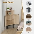 thumbnail image 3 of Brafab 39 Inch 4-Tier Corner Cabinet with Two Handmade Natural Rattan Doors, Freestanding Corner Storage Cabinets, Corner Shelf, Corner Table for Small Spaces, Metal Legs, Natural, 3 of 8