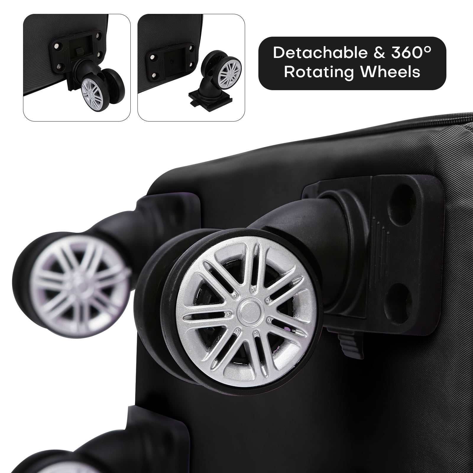 Expandable Rolling Travel Bag With 360° Detachable Wheels Foldable Luggage Bag Waterproof Carry On Overnight Tote For Home Storage Gym Moving Camping