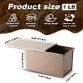 thumbnail image 2 of Premium Pullman Loaf Pan with Lid, Non-Stick Carbon Steel Bread Baking Mold, 1 lb Dough Capacity, Send Goods from Local Warehouse, 2 of 7