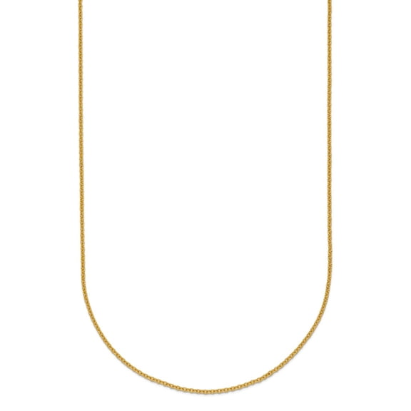 18k Solid Yellow Gold 1.1mm Cable Necklace 18 Inch Pendant Necklace for Women - 1.5 Grams