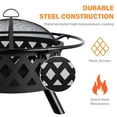 thumbnail image 4 of 30-inch Steel Fire Pit with Spark Screen & Poker for Outdoor Patio & Garden, 4 of 8