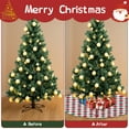 thumbnail image 4 of 48 Inch Christmas Tree Skirt – Velvet Plush Tree Mat, Soft Thickened Polyester with Red Ties, Single-Sided Printing, Available in 30in/36in/48in, Perfect for Holiday Xmas Tree Decoration, 4 of 7