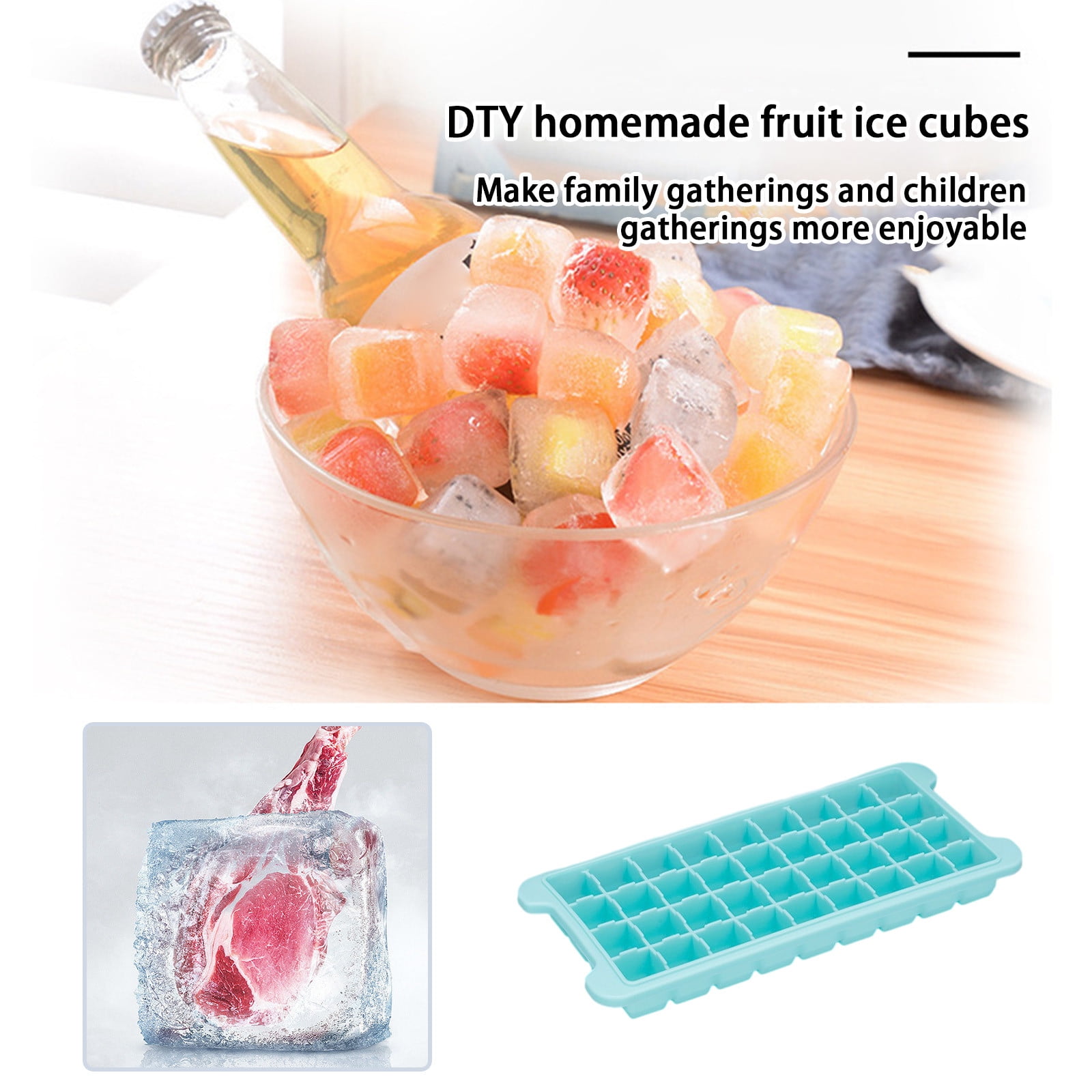 JilgTeok 5 Packs 36-Ice Block Tray with Lid, Large Capacity Easy Press Ice Cube Maker for Freezer, BPA Free Plastic Ice Mold for Whiskey Cocktails Coffee, Dishwasher Safe