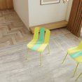 thumbnail image 2 of DIANJIE 4-Pack Modern Striped Color Block Chairs Indoor Outdoor PP Plastic Seat Sturdy Metal Legs for Living Room Balcony CafÃ© Terrace, 2 of 8
