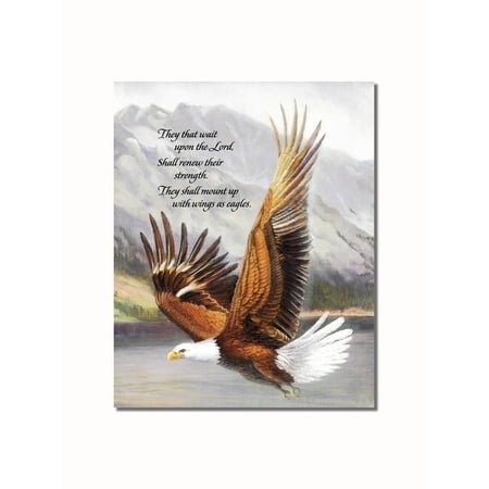 America Point - American Bald Eagle in Flight Christian Religious Wall Picture 8x10 Art Print