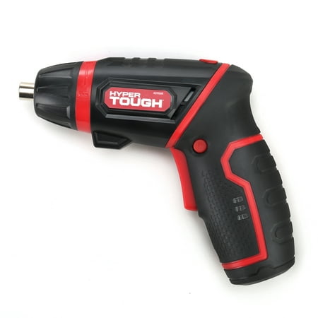 Hyper Tough 4V Max Lithium-ion Cordless Rotating Power Screwdriver 1/4 inch with Charger, Rotating Handle, LED Light, Magnetic Bit Holder & Bits