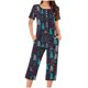 thumbnail image 2 of Puntoco Conjuntos de pijama cómodos para mujer, conjunto de pijama con top de manga corta con botones y cuello redondo con estampado navideño y pantalón con bolsillos y cintura elástica, 2 of 5