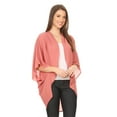 thumbnail image 2 of Women's Solid Casual Chiffon loose Kimono Sleeve Open Front Cardigan Capes, 2 of 4