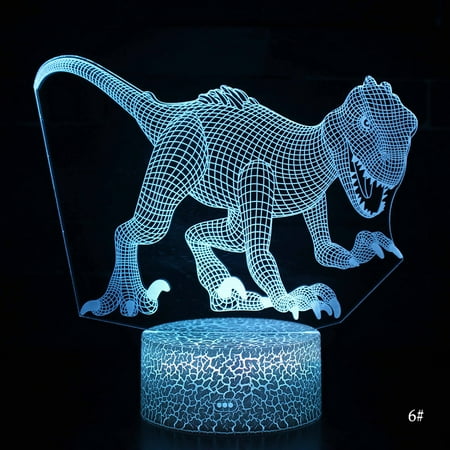 

Gadvery illusions 3D Dinosaur LED Night Light Table Desk Stand Lamp with Remote/Touch Control Color Changing For Kids Christmas Gift