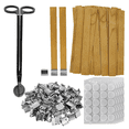 thumbnail image 1 of 100 Set Wooden Candle Wicks, Wood Wicks for Candles, Thickened Wood Wicks with Iron Stand for DIY Candle Making Craft, 1 of 6
