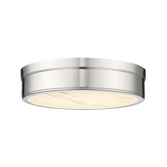 Z-Lite 1944F15-PN-LED Anders 15" Wide Led Flush Mount Drum Ceiling Fixture - Nickel
