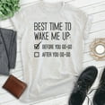 thumbnail image 2 of Best Time To Wake Me Up T-shirt, Unisex Women's Men's 80s Nostalgia Funny Retro Music Rock Pop Lyrics, Heather Ash, X-Small, 2 of 6
