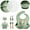 Green, variant on Baby Feeding Set 12 Piece Led Weaning Supplies Suction Bowl and Plate, Divided Plate, Spoon, Fork, Cup, Adjustable Bib Baby Self Feeding Utensils
