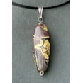 thumbnail image 2 of Gorgeous! Yellow W/Black and Rust Matrix Turquoise Silver Pendant! |2 1/4" Long|, 2 of 4