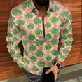 thumbnail image 4 of Donemore Men's Long Sleeve Button-Down Collar Hawaiian Shirt , Resort Style Casual Loose Fit Breathable Fabric Holiday Vacation Top, 4 of 8