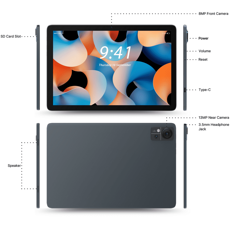 Android 14 Tablet with Keyboard, 14GB RAM+128GB ROM, 8MP+