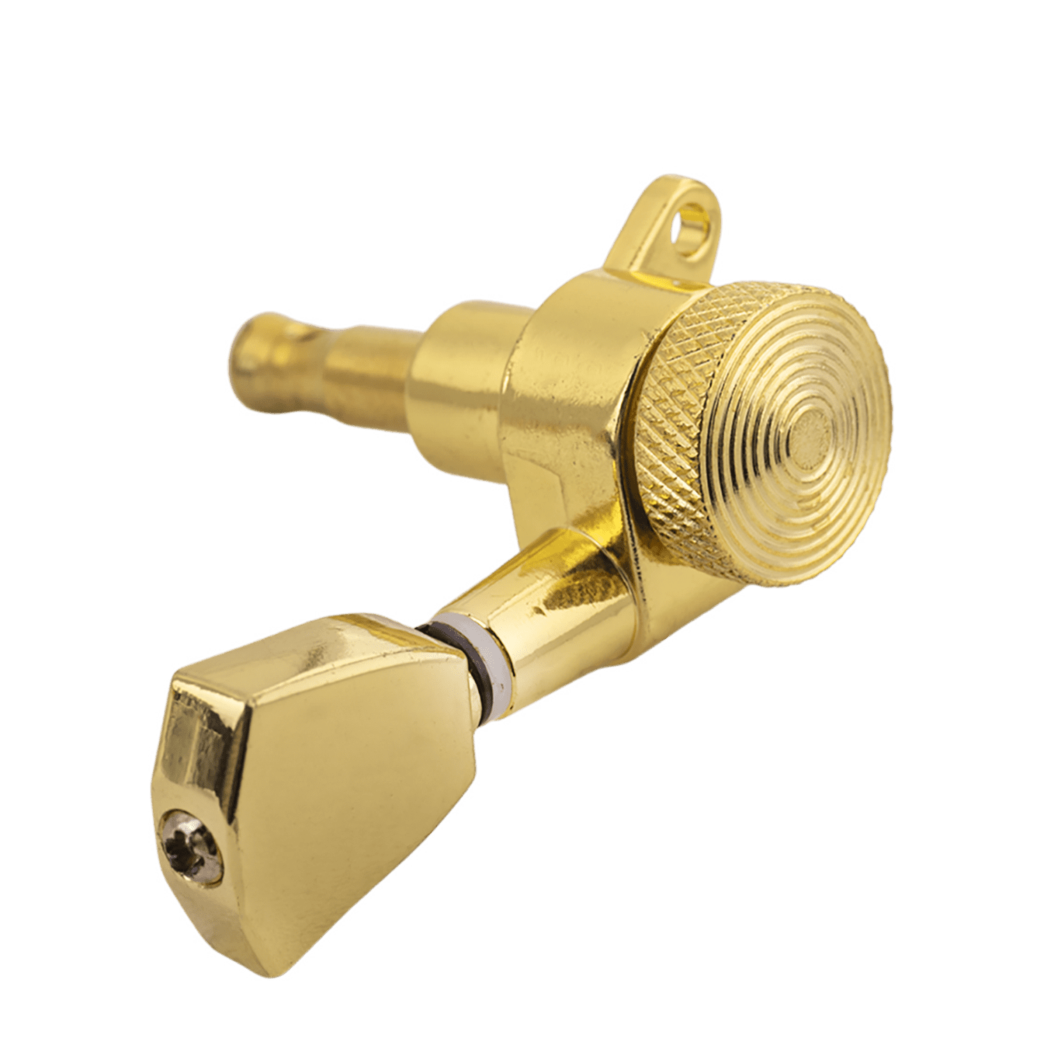 LOOKSEVEN 2L4R Inline Guitar Locking Tuners Tuning Pegs Machine Heads 1:18 Gear Ratio for Fender/Stratocaster/Telecaster guitar (Gold)